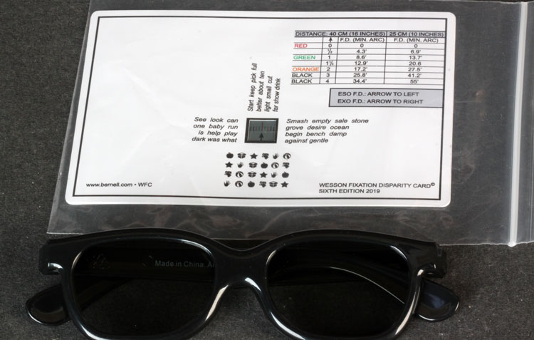 [버넬] 웨슨주시시차카드 (Wesson Fixation Disparity Card Includes Goggle) - WFC
